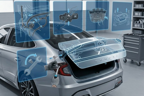 Hyundai Sonata: kā noņemt bagāžnieka vāku? Instrukcija soli pa solim