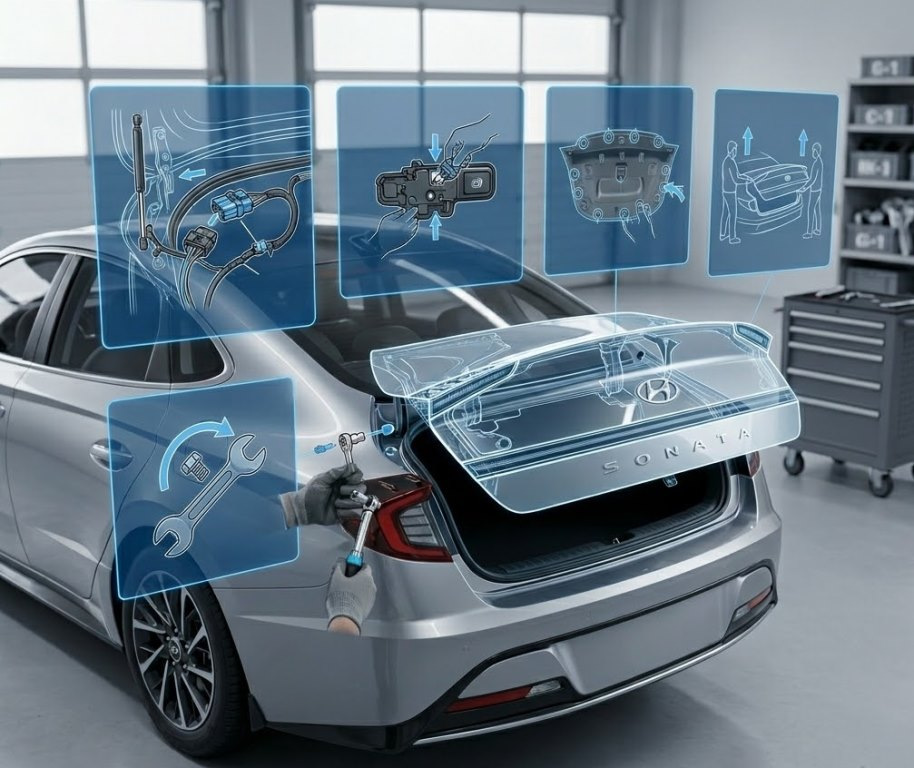 Hyundai Sonata: kā noņemt bagāžnieka vāku? Instrukcija soli pa solim