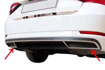 Skoda Superb 2015–2024 Carmos bufera gala uzlikas, nerūsējošais tērauds (2 gab.) foto 1