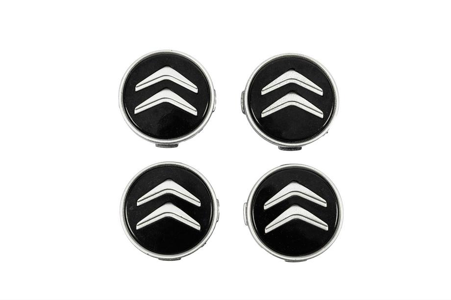 Citroen Diska centra uzlikas 60/56 mm (melni ar hromu, 4 gab.) Image