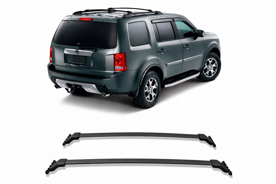 Honda Pilot 2008–2015 Jumta bagāžnieka šķērsstieņi OEM relingiem (2 gab.) Melns Foto 2