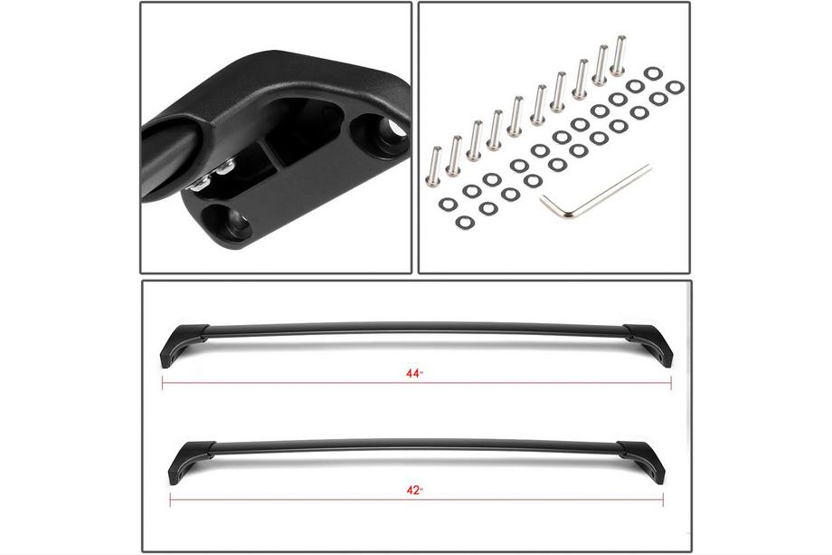 Acura MDX 2013–2020 Jumta šķērssijas integrētām jumta reliņām OEM (2 gab.) Melns Foto 13