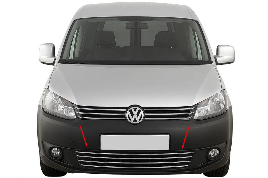 Volkswagen Caddy 2010–2015 Viengabala bufera reste (nerūsējošā tērauda) Image