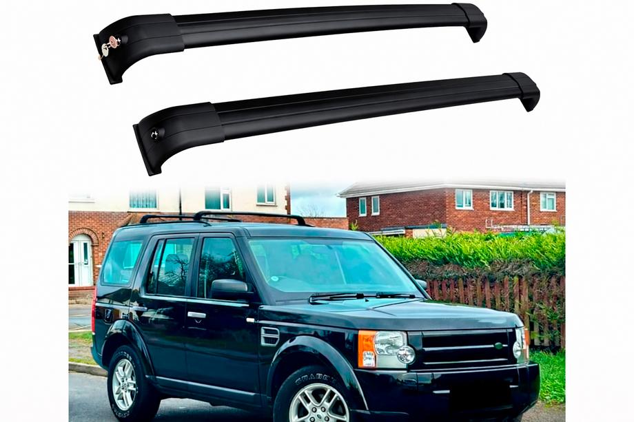 Land Rover Discovery III 2004–2009 Jumta šķērssijas integrētām jumta reliņām OEM (2 gab.) Melns Foto 5