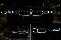 BMW 3. sērija G20/G21 2018– Nieru reste 1-Bar LED (2022+, spīdīgi melns) foto 5