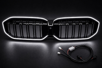 BMW 3. sērija G20/G21 2018– M-Look LED nieru reste (2022+, melns spīdīgs) foto 5