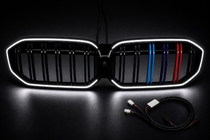 BMW 3. sērija G20/G21 2018– M-Color LED nieru reste (2022+, spīdīgi melna) foto 4