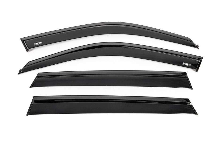 BMW X5 E70 2007–2013 Logu vēja deflektori ar melnu moldingu Niken Luxury (4 gab.) Image
