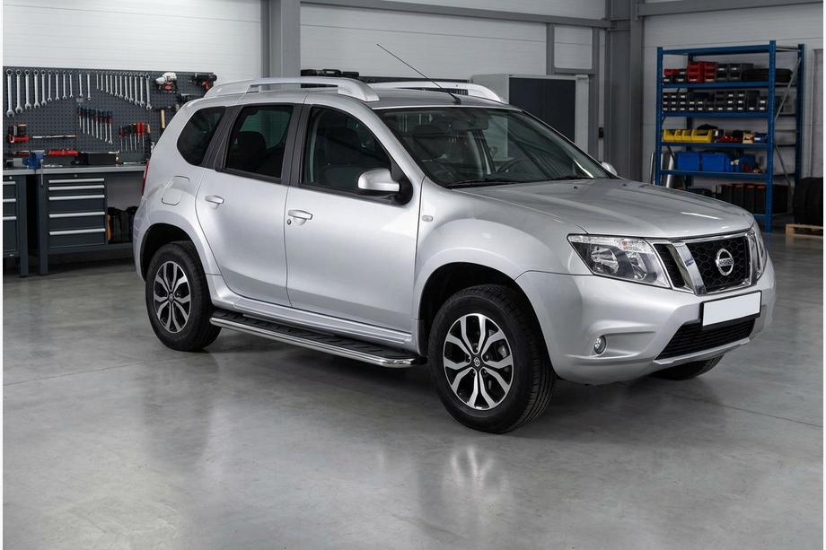 Nissan Terrano 2014– Maydos V1 sānu sliekšņi / pakāpieni (2 gab., alumīnijs/nerūsējošais tērauds) Image