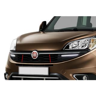 Radiatora režģa uzlikas (2015↗, 2 gab., nerūsējošais tērauds) Fiat Doblo II 2010–2022 foto 1