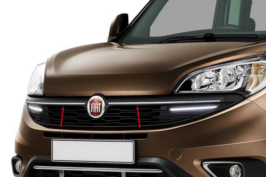 Fiat Doblo II 2010–2022 Radiatora režģa uzlikas (2015↗, 2 gab., nerūsējošais tērauds) Image