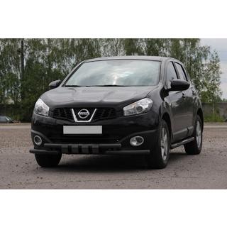 Priekšējais aizsargstienis ST009-15 Black (nerūsējošais tērauds) Nissan Qashqai 2010–2014 foto 1
