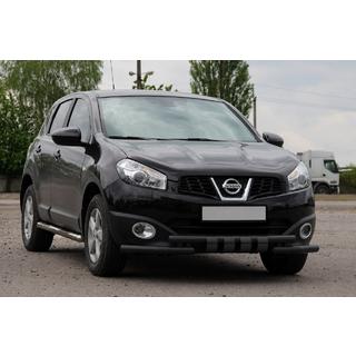 Priekšējais aizsargstienis ST009-15 Black (nerūsējošais tērauds) Nissan Qashqai 2010–2014 foto 3