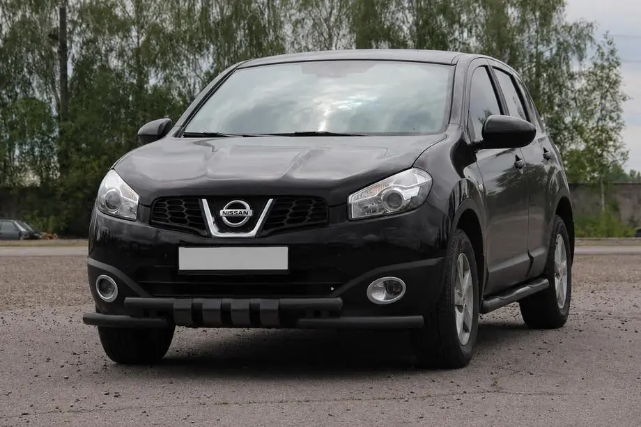 Nissan Qashqai 2010–2014 Priekšējais aizsargstienis ST009-15 Black (nerūsējošais tērauds) Image