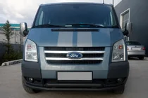 Ford Transit 2000–2014 Priekšējais aizsargstienis ST014 Black (2006-2014, nerūsējošais tērauds) foto 1
