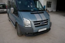 Ford Transit 2000–2014 Priekšējais aizsargstienis ST014 Black (2006-2014, nerūsējošais tērauds) foto 3