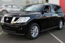 Nissan Pathfinder R51 2005–2014 Dubultais priekšējais aizsargs Black (nerūsējošais tērauds) foto 1