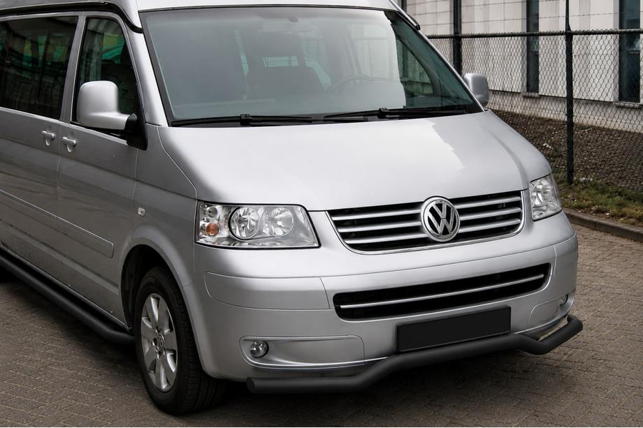 Volkswagen T5 Multivan 2003–2010 Priekšējais aizsargstienis Wave Black (nerūsējošais tērauds) Image