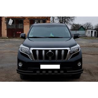 Priekšējais aizsargstienis F3-31 Black (nerūsējošais tērauds) Toyota Land Cruiser Prado 150 2009–2023 foto 2
