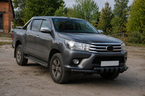 Toyota Hilux 2015– Priekšējais aizsargs F3-34 Black (nerūsējošais tērauds) foto 2