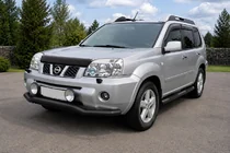 Nissan X-trail T30 2002–2007 Priekšējā aizsargstanga ST007 Black (nerūsējošais tērauds) foto 1