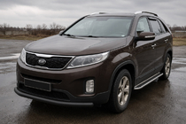 Kia Sorento II XM 2009–2014 Priekšējais aizsargstienis ST008 Black (2013-2015, nerūsējošais tērauds) foto 1