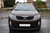Kia Sorento II XM 2009–2014 Priekšējais aizsargstienis ST008 Black (2013-2015, nerūsējošais tērauds) foto 2