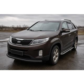 Priekšējais aizsargstienis ST008 Black (2013-2015, nerūsējošais tērauds) Kia Sorento II XM 2009–2014 foto 1