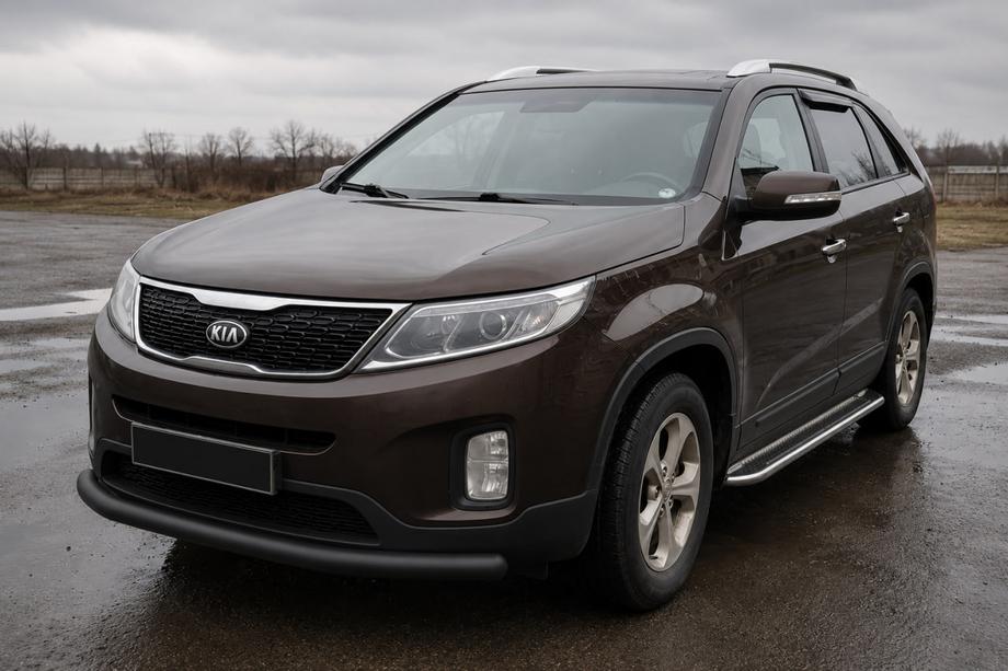Kia Sorento II XM 2009–2014 Priekšējais aizsargstienis ST008 Black (2013-2015, nerūsējošais tērauds) Image