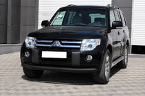 Mitsubishi Pajero Wagon III 1999–2006 Priekšējais aizsargstienis ST008 Black (nerūsējošais tērauds) foto 1
