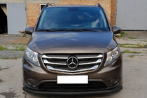 Mercedes Vito/V klase W447 2014– Priekšējais aizsargstienis ST008 Black (nerūsējošais tērauds) foto 1