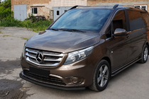 Mercedes Vito/V klase W447 2014– Priekšējais aizsargstienis ST008 Black (nerūsējošais tērauds) foto 2