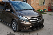 Mercedes Vito/V klase W447 2014– Priekšējais aizsargstienis ST008 Black (nerūsējošais tērauds) foto 3
