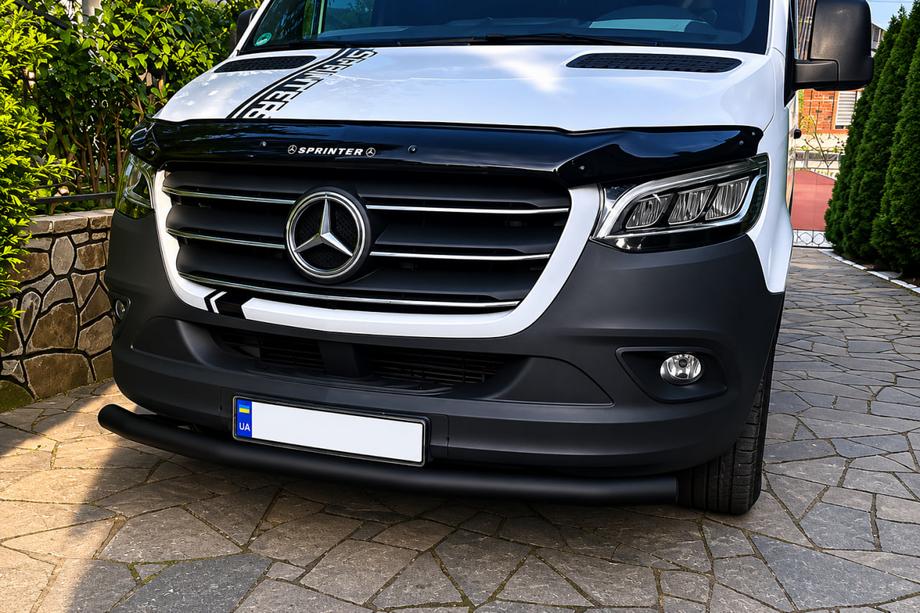 Mercedes Sprinter W907/W910 2018– Priekšējais aizsargstienis ST008 Black (nerūsējošais tērauds) Image