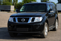 Nissan Navara 2006–2015 Priekšējais aizsargstienis ST008 Black (nerūsējošais tērauds) foto 1