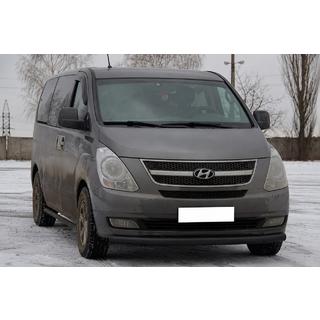 Priekšējais aizsargstienis ST008 Black (nerūsējošais tērauds) Hyundai H300, H1, Starex 2008–2020 foto 2