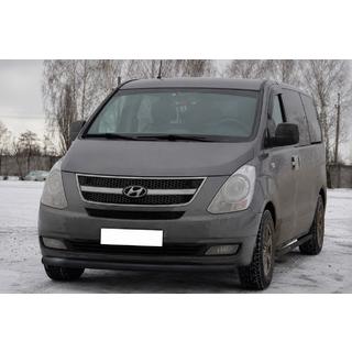 Priekšējais aizsargstienis ST008 Black (nerūsējošais tērauds) Hyundai H300, H1, Starex 2008–2020 foto 3