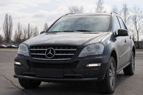 Mercedes ML W164 2005–2011 Priekšējais aizsargstienis ST008 Black (nerūsējošais tērauds) foto 3