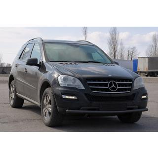 Priekšējais aizsargstienis ST008 Black (nerūsējošais tērauds) Mercedes ML W164 2005–2011 foto 2