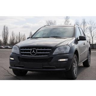 Priekšējais aizsargstienis ST008 Black (nerūsējošais tērauds) Mercedes ML W164 2005–2011 foto 3