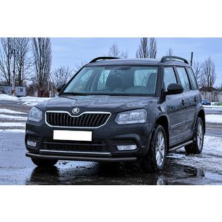 Priekšējais aizsargstienis ST008 Black (nerūsējošais tērauds) Skoda Yeti 2009–2017 foto 2