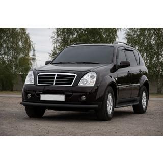 Priekšējais aizsargstienis ST008 Black (nerūsējošais tērauds) SsangYong Rexton I 2001–2017 foto 1