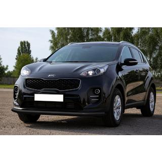 Priekšējais aizsargstienis ST008 Black (nerūsējošais tērauds) Kia Sportage 2015–2021 foto 1