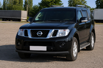 Nissan Pathfinder R51 2005–2014 Priekšējais aizsargstienis ST008-1 Black (nerūsējošais tērauds) foto 1