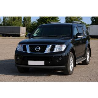 Priekšējais aizsargstienis ST008-1 Black (nerūsējošais tērauds) Nissan Pathfinder R51 2005–2014 foto 1