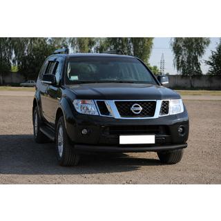 Priekšējais aizsargstienis ST008-1 Black (nerūsējošais tērauds) Nissan Pathfinder R51 2005–2014 foto 2