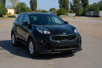 Kia Sportage 2015–2021 Priekšējā aizsardzība ST009 Black (nerūsējošais tērauds) foto 2