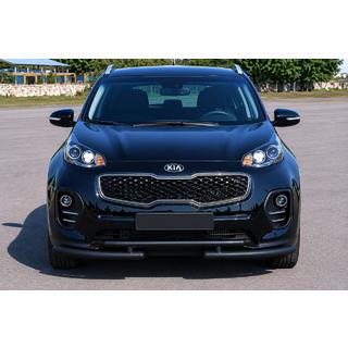 Priekšējā aizsardzība ST009 Black (nerūsējošais tērauds) Kia Sportage 2015–2021 foto 1