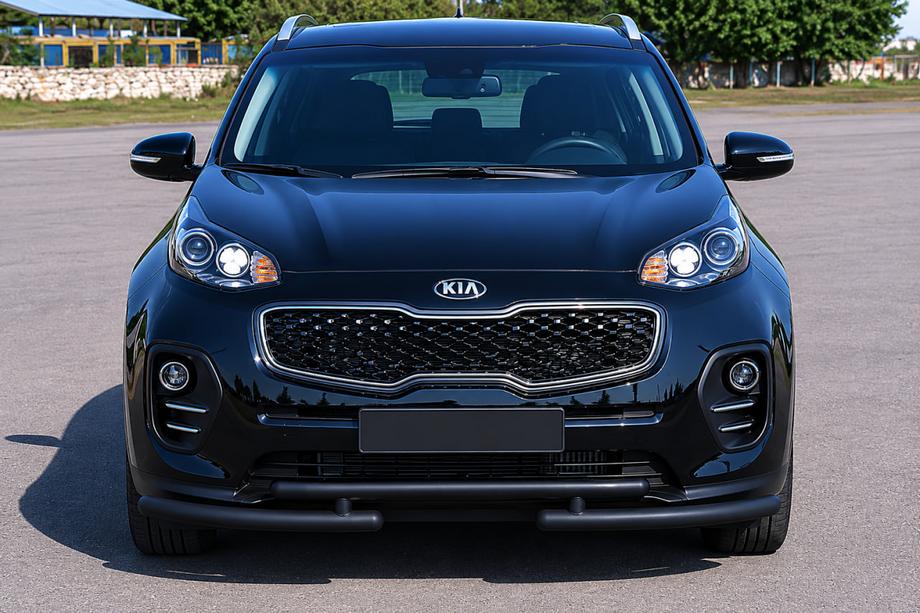 Kia Sportage 2015–2021 Priekšējā aizsardzība ST009 Black (nerūsējošais tērauds) Image