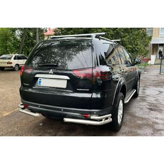 Aizmugurējie aizsargloki AK003-Double (2 gab., nerūsējošais tērauds) Mitsubishi Pajero Sport 2008–2015